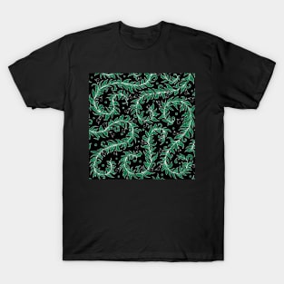 Lacy Leaves Black and Green Palette T-Shirt